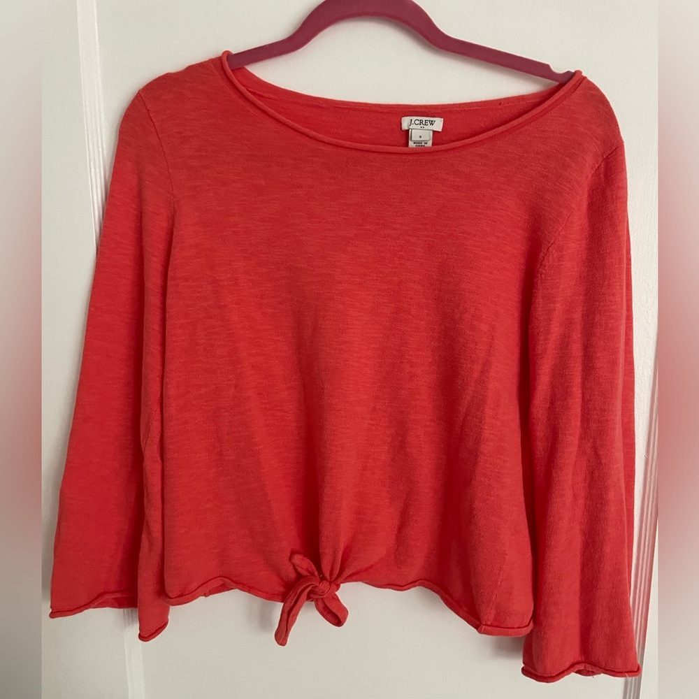JCREW Women's Coral Tie-Front Top